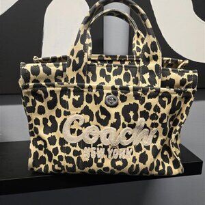 Coach Cargo Tote Bag With Leopard Print